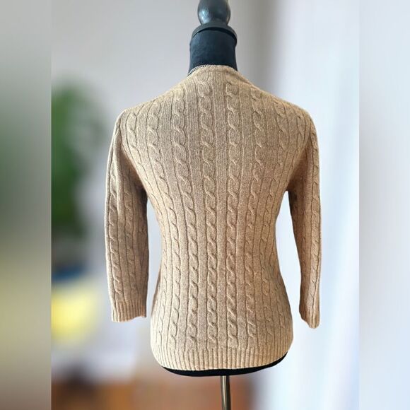 J Crew Merino Wool Cableknit V-Neck Sweater Size S - Picture 8 of 14